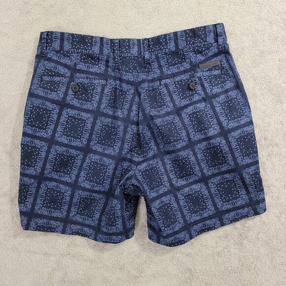 Michael Kors Mens Blue Patterned Shorts Size 31 Cotton & Elastane  JCT - Picture 2 of 6